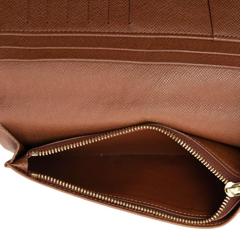 Louis Vuitton Monogram Brazza Long Wallet Brown Very good condition - Model View