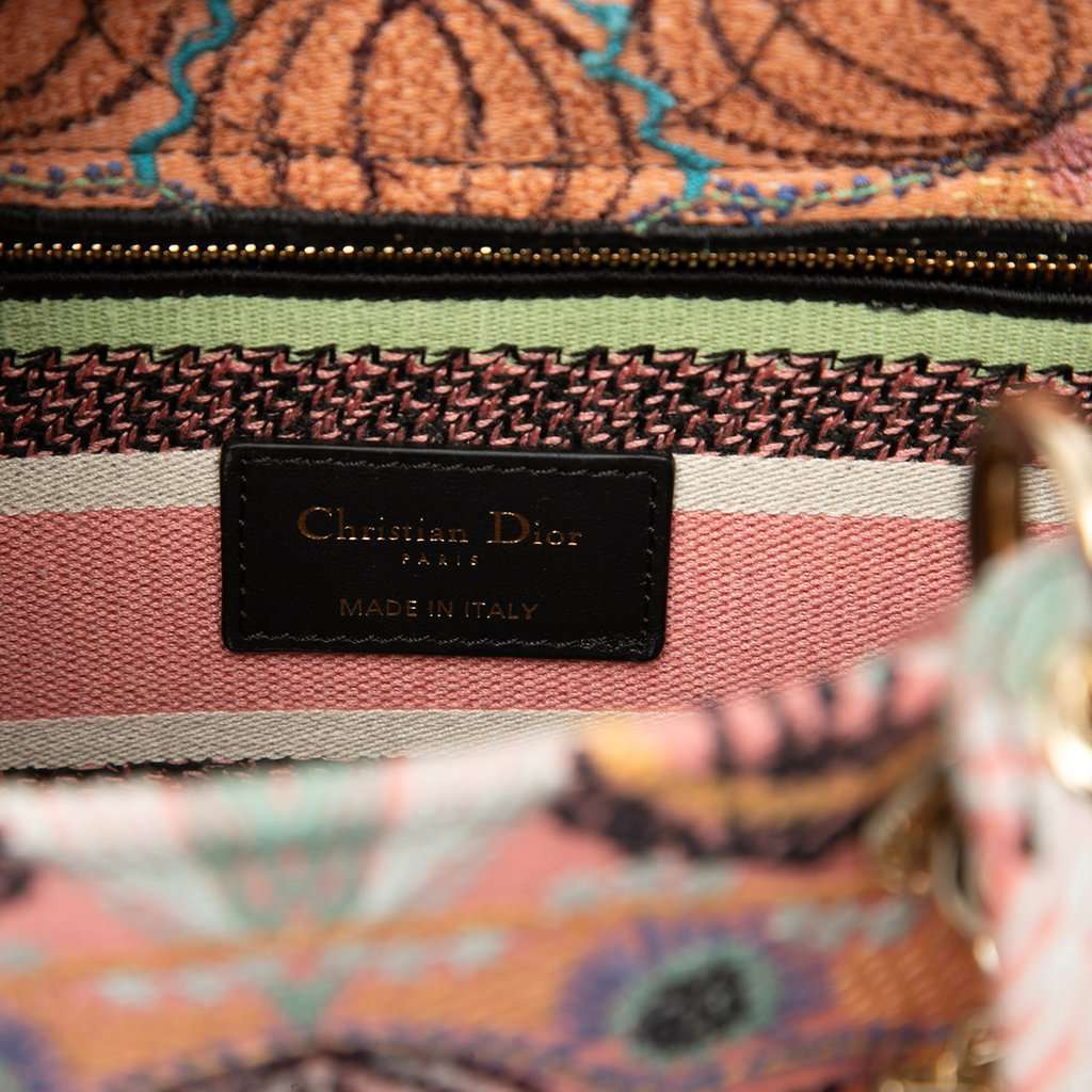 Dior Medium Embroidered Canvas In Lights Lady D Lite Pink Very good - Box View