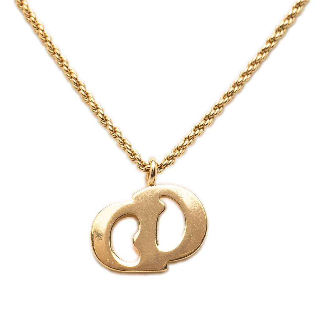 Dior Gold Plated CD Logo Pendant Necklace Gold Metal Very good condition - Inside View