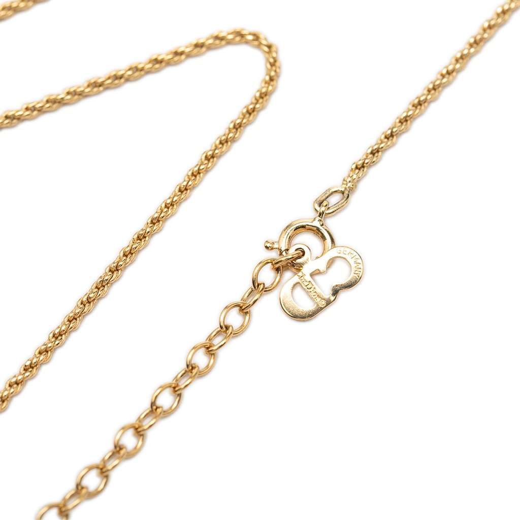Dior Gold Plated CD Logo Pendant Necklace Gold Metal Very good condition - Box View