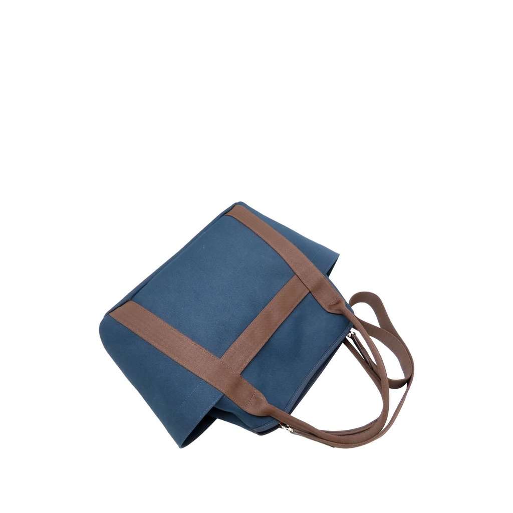 Hermès Toile Sac de Pansage Grooming Bag Blue Very good condition - Back View