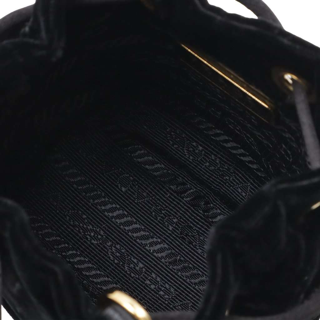 Prada Mini Velluto Drawstring Pouch Black Very good condition - Inside View