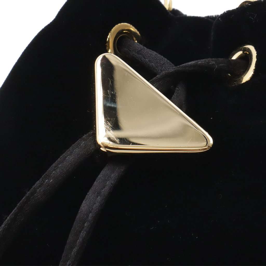 Prada Mini Velluto Drawstring Pouch Black Very good condition - Model View
