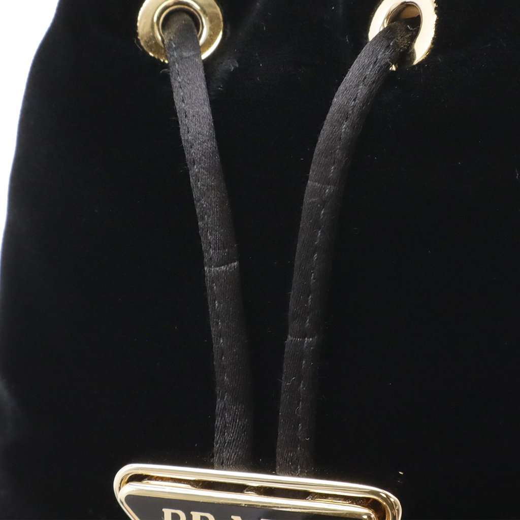 Prada Mini Velluto Drawstring Pouch Black Very good condition - Box View