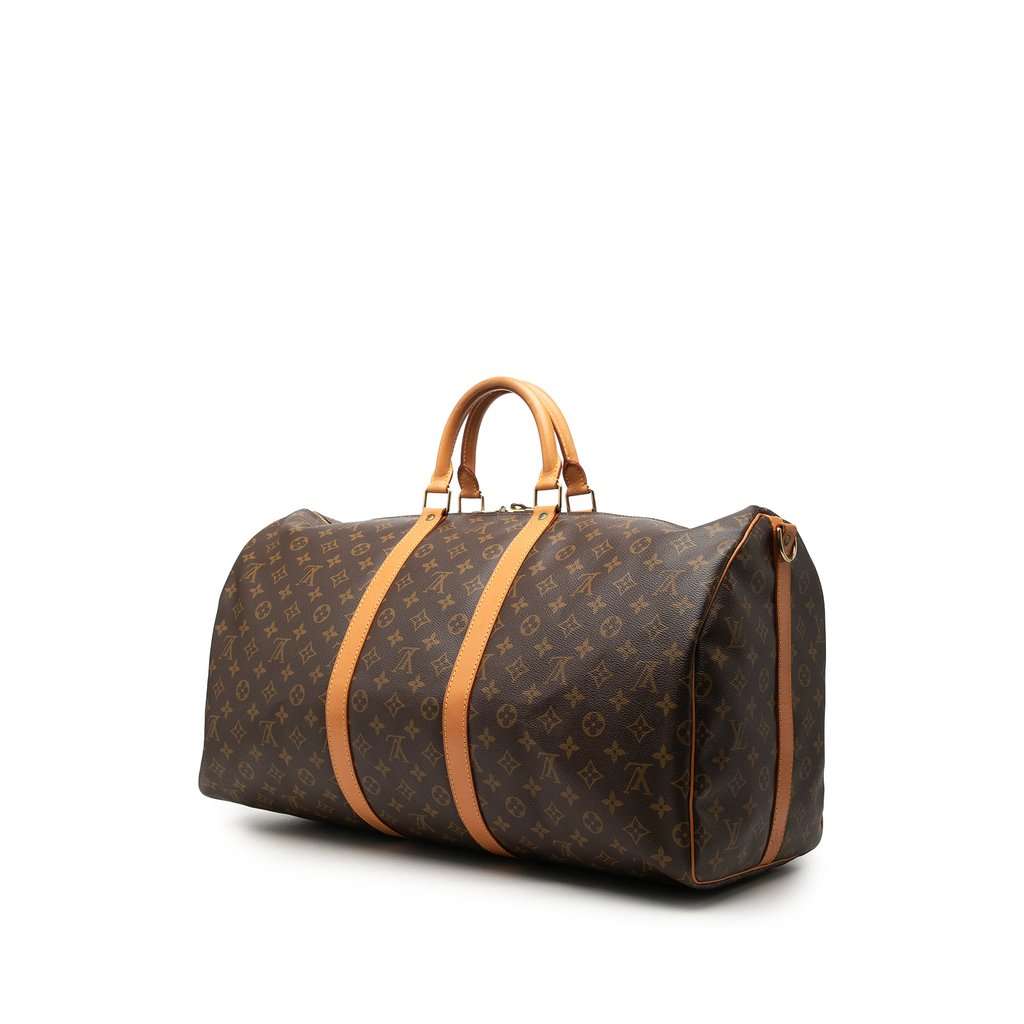 Louis Vuitton Monogram Keepall Bandouliere 55 Brown Very good - Back View
