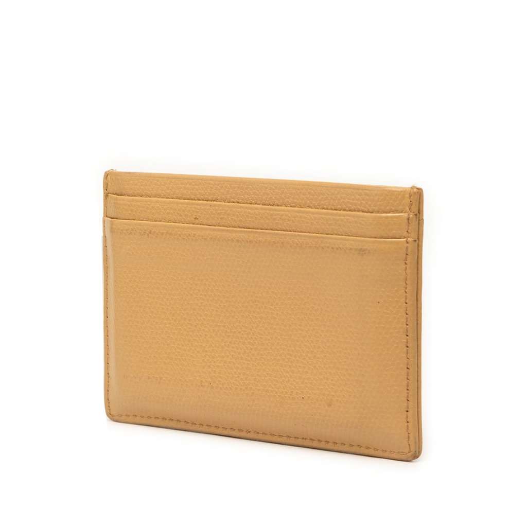 Chanel Caviar Coco Button Card Holder Beige Leather Very good condition - Back View