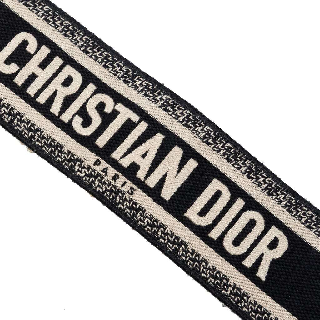 Dior Canvas Logo Embroidered Shoulder Strap Black Very good - Back View