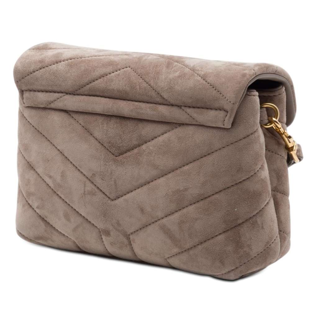 Saint Laurent Toy Matelasse Suede Monogram LouLou Crossbody Brown Leather Very good - Back View