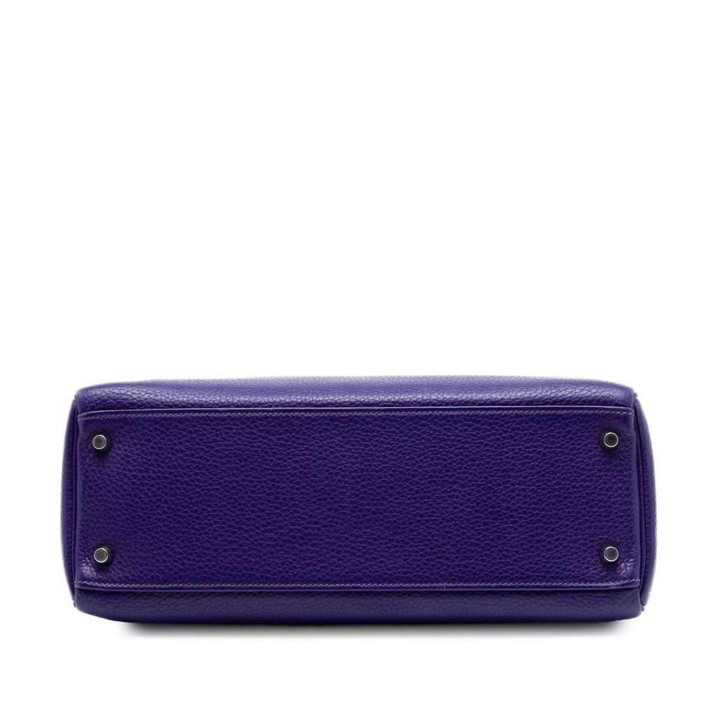 Hermès Clemence Kelly II Retourne 32 Purple Leather Very good condition - Inside View