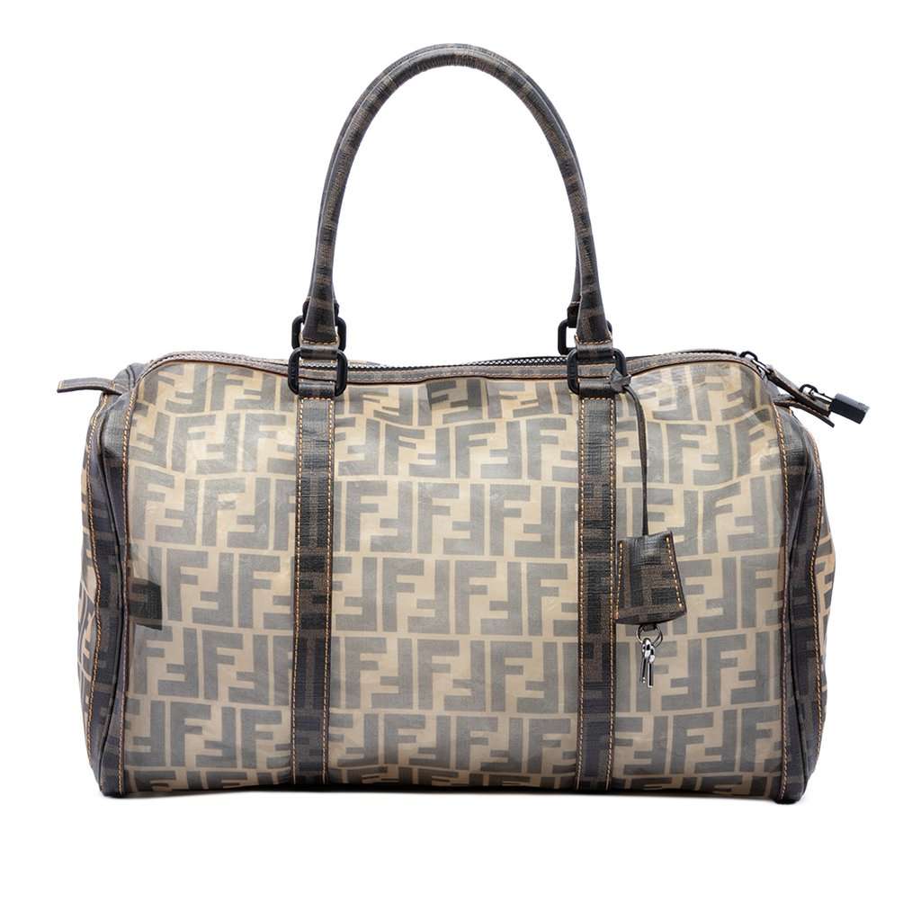 Fendi Large Zucca Mesh Boston Bag Brown Very good - Front View