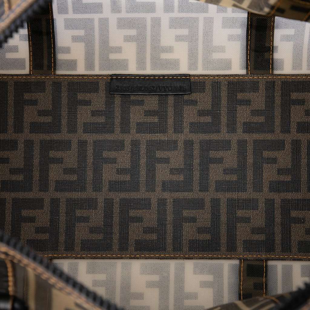 Fendi Large Zucca Mesh Boston Bag Brown Very good - Model View