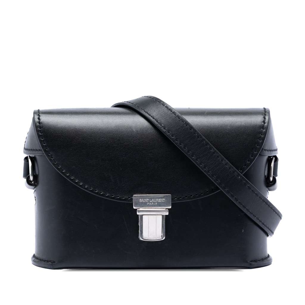 Saint Laurent Leather Tuc Box Crossbody Black Leather Very good condition - Front View