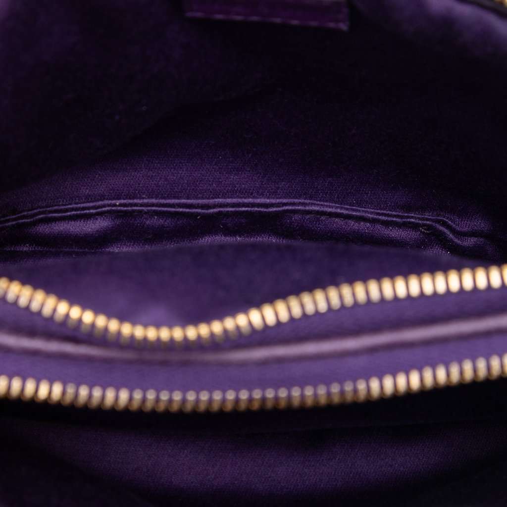 Miu Miu Nappa Matelasse Double Zip Handbag Purple Leather Very good condition - Model View