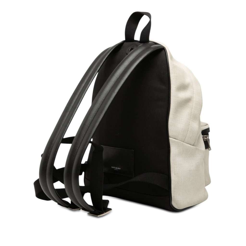 Saint Laurent Canvas Rive Gauche City Backpack White Very good condition - Back View
