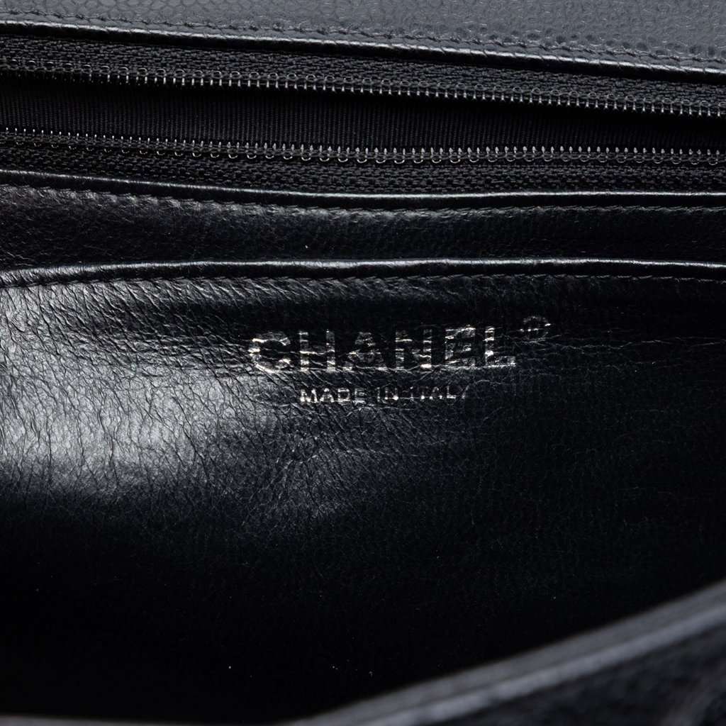 Chanel Jumbo Classic Caviar Single Flap Black Leather Very good - Box View