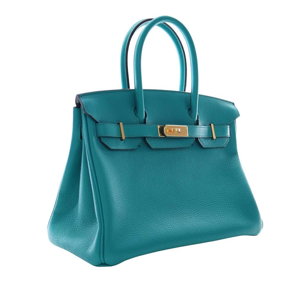 Hermès Togo Birkin Retourne 30 Blue Leather Very good condition - Back View