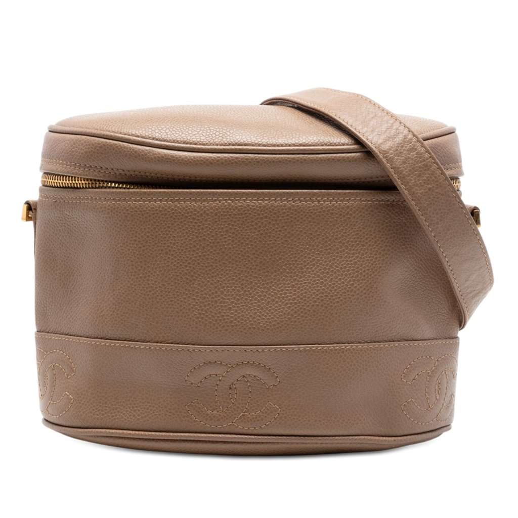 Chanel Triple CC Caviar Crossbody Brown Leather Very good condition - Front View