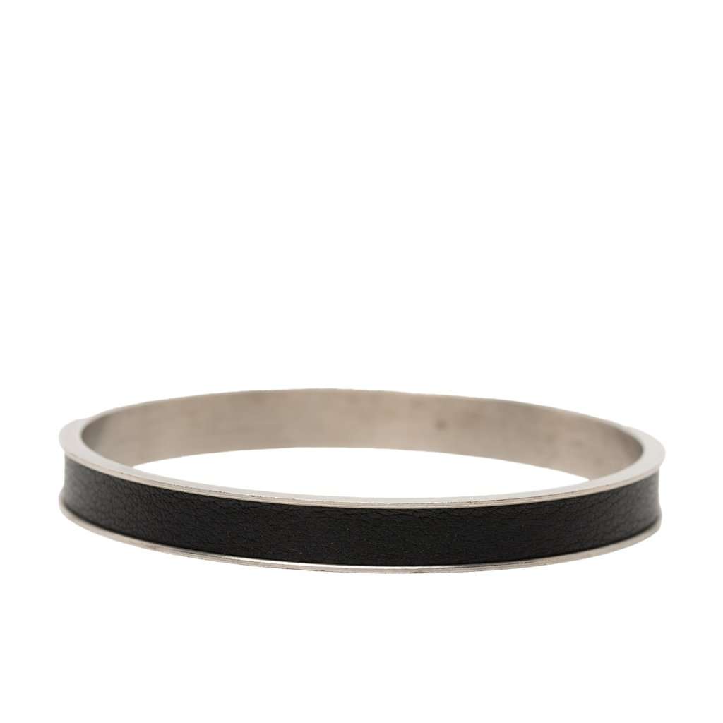 Hermès Leather Kelly Cadena Lock Bangle Bracelet Black Leather Very good - Inside View