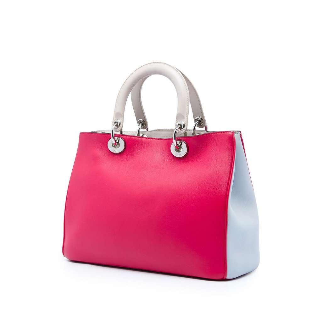 Dior Medium Tricolor Calfskin Diorissimo Tote Pink Leather Very good - Back View