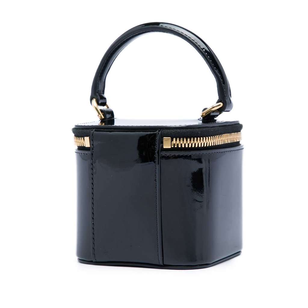 Celine Mini Patent Cuir Triomphe Vanity Case Black Leather Very good - Back View