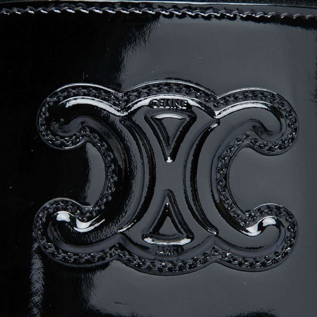 Celine Mini Patent Cuir Triomphe Vanity Case Black Leather Very good - Model View