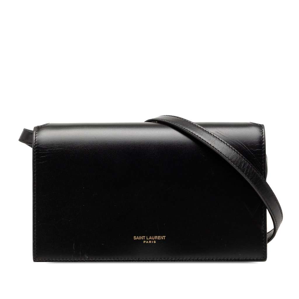 Saint Laurent Smooth Calfskin Crossbody Black Leather Very good condition - Front View