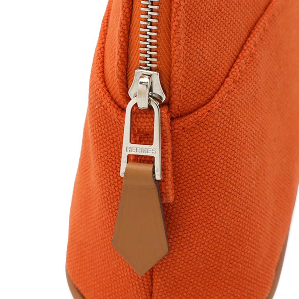 Hermès Mini Canvas Bolide Pouch Orange Very good - Model View