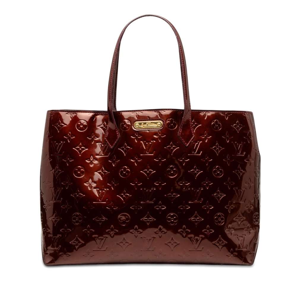 Louis Vuitton Monogram Vernis Wilshire MM Red Leather Very good - Front View