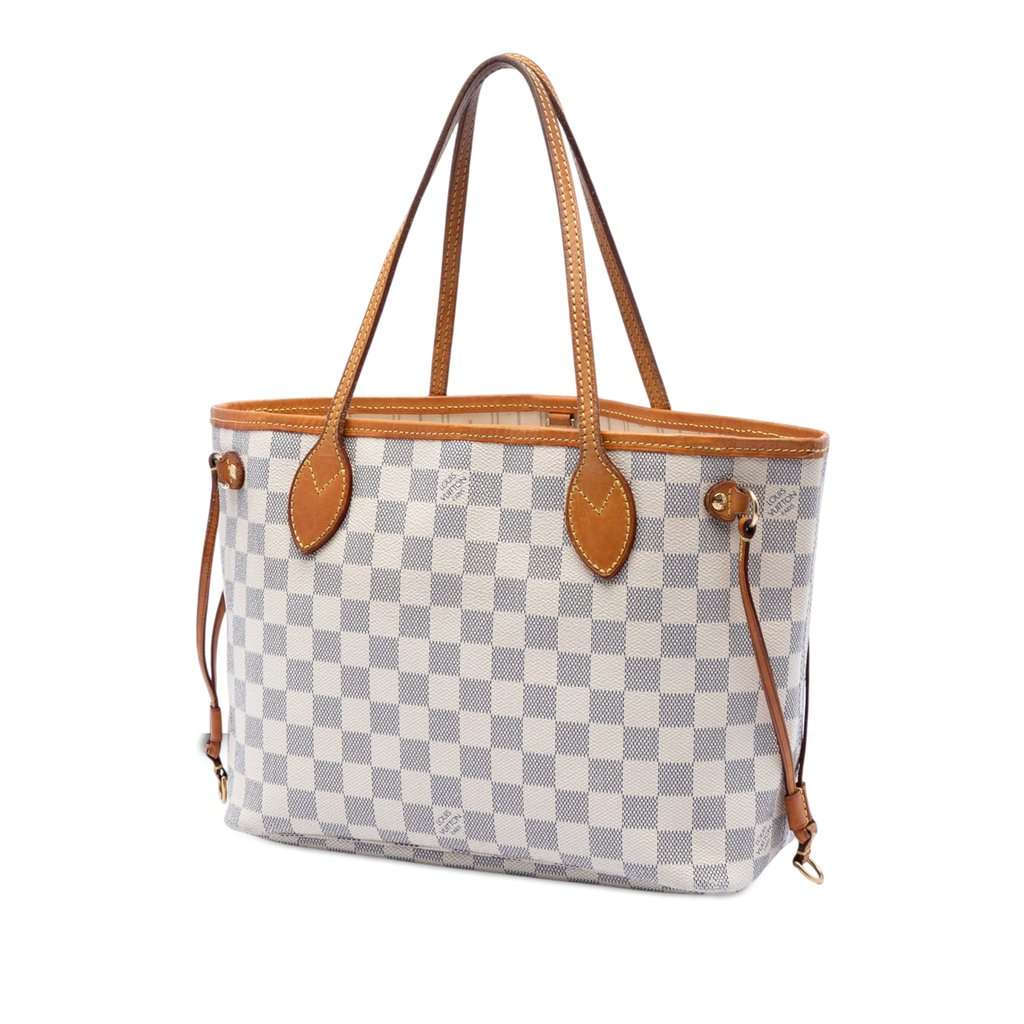 Louis Vuitton Damier Azur Neverfull PM White Very good - Back View