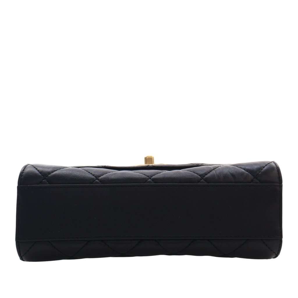 Chanel Mini CC Quilted Lambskin Links Top Handle Flap Black Leather Very good condition - Box View