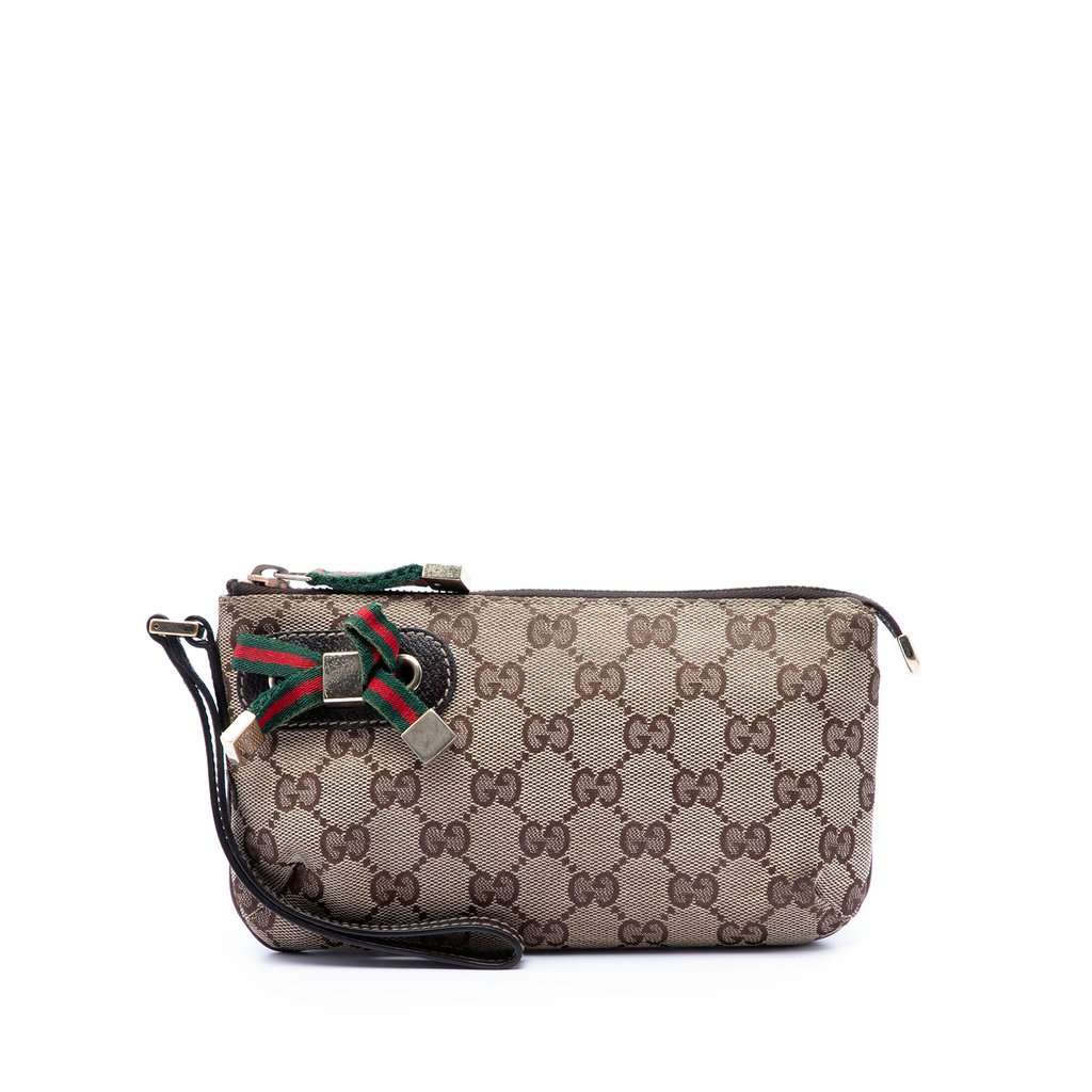 Gucci GG Canvas Princy Wrislet Clutch Beige Very good condition - Front View