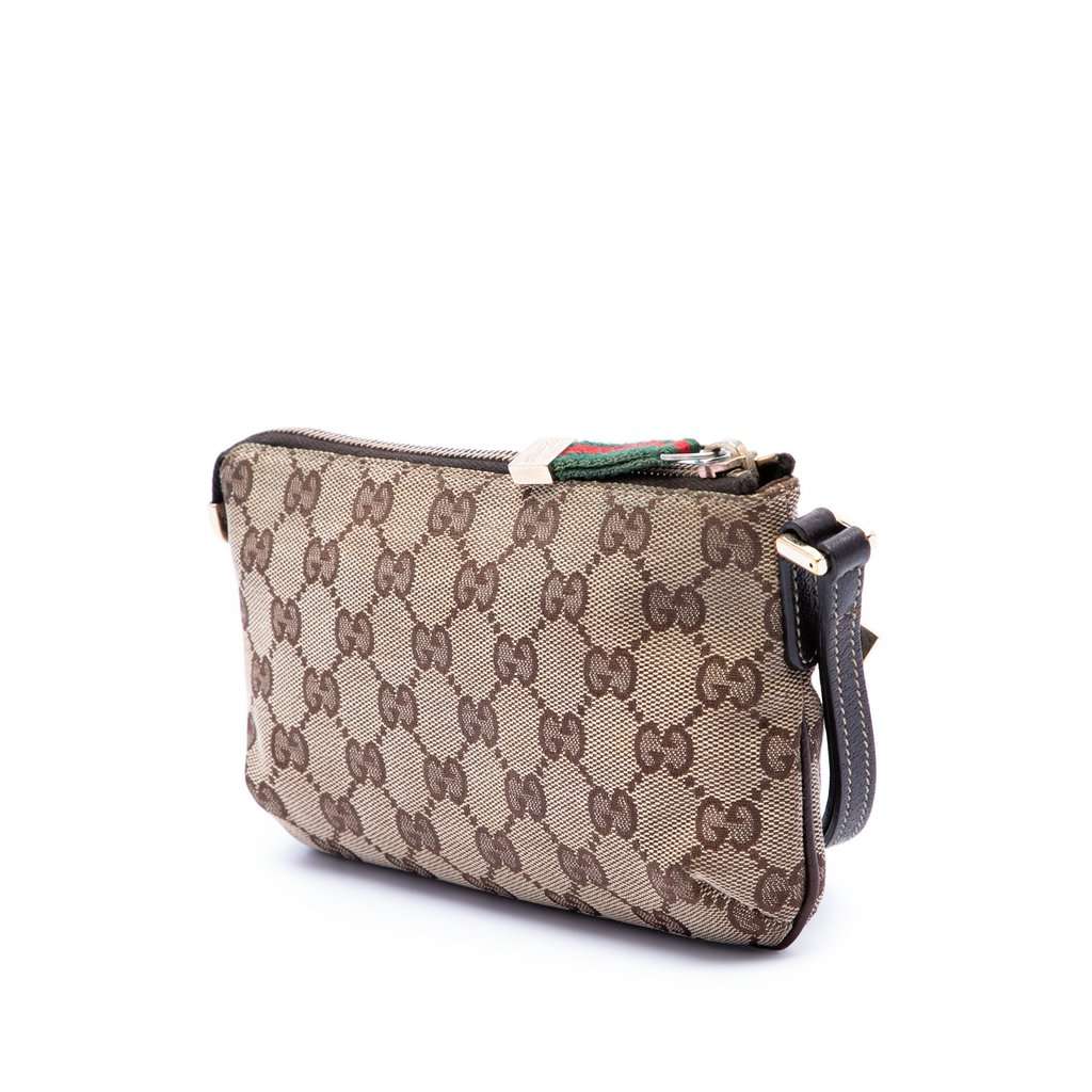 Gucci GG Canvas Princy Wrislet Clutch Beige Very good condition - Back View