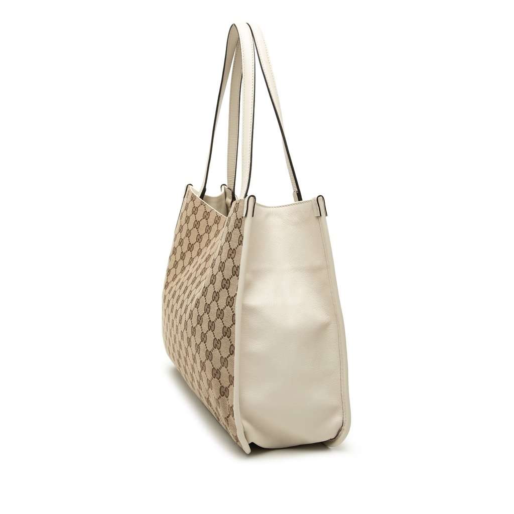 Gucci Medium GG Canvas Horsebit 1955 Tote Beige Very good - Back View