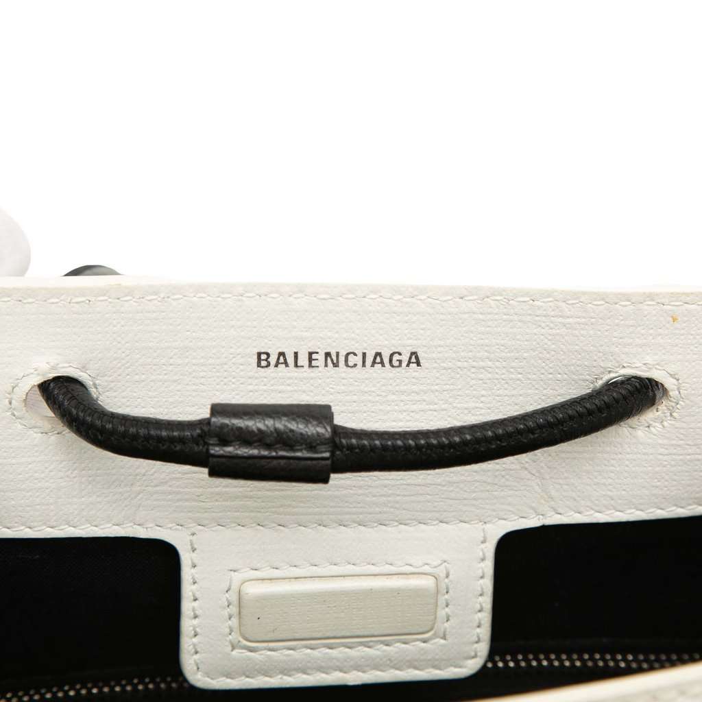 Balenciaga Leather Logo Shopping Tote XXS White Leather Very good condition - Box View