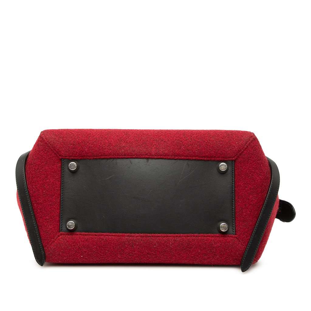 Celine Mini Felt and Calfskin Belt Satchel Red Very good - Inside View