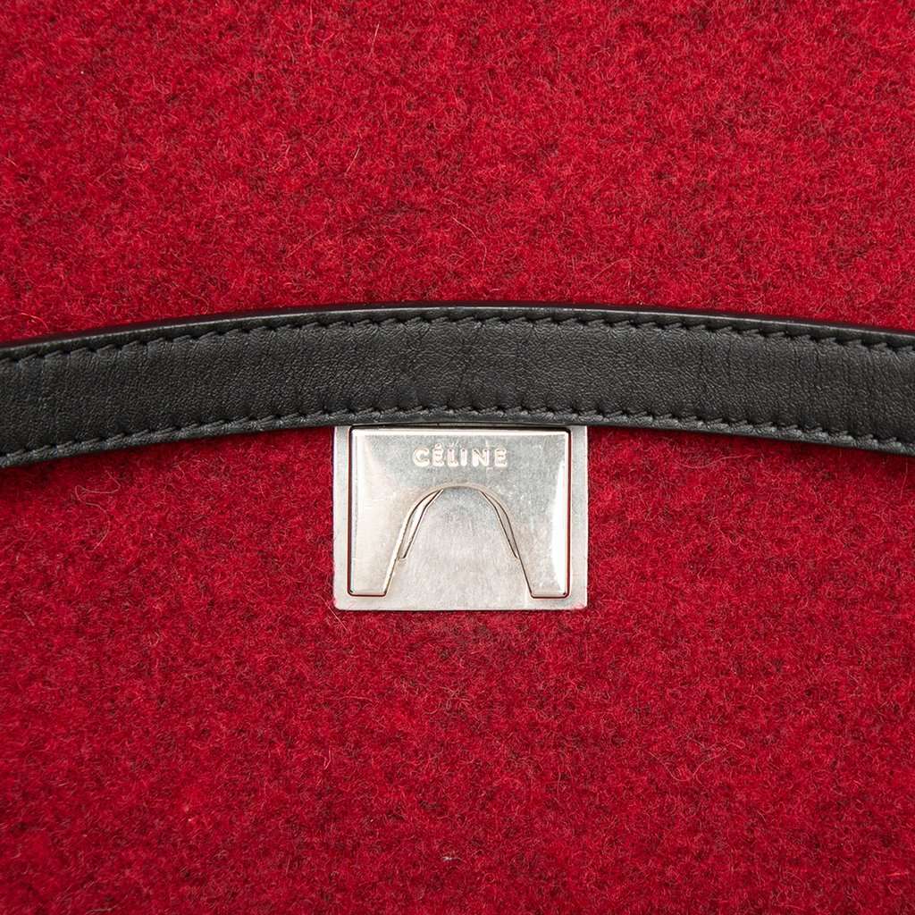 Celine Mini Felt and Calfskin Belt Satchel Red Very good - Box View