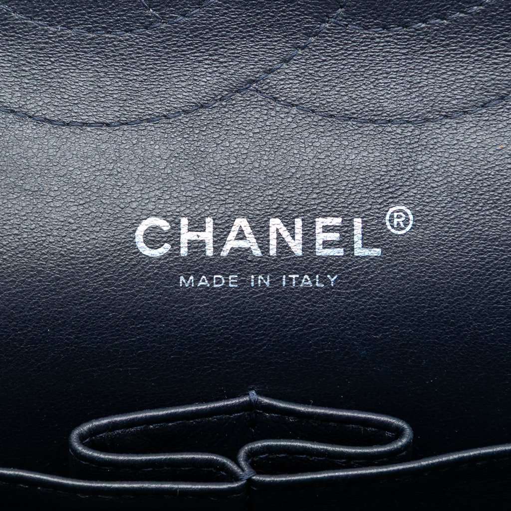 Chanel Jumbo Classic Caviar Double Flap Blue Leather Very good condition - Box View