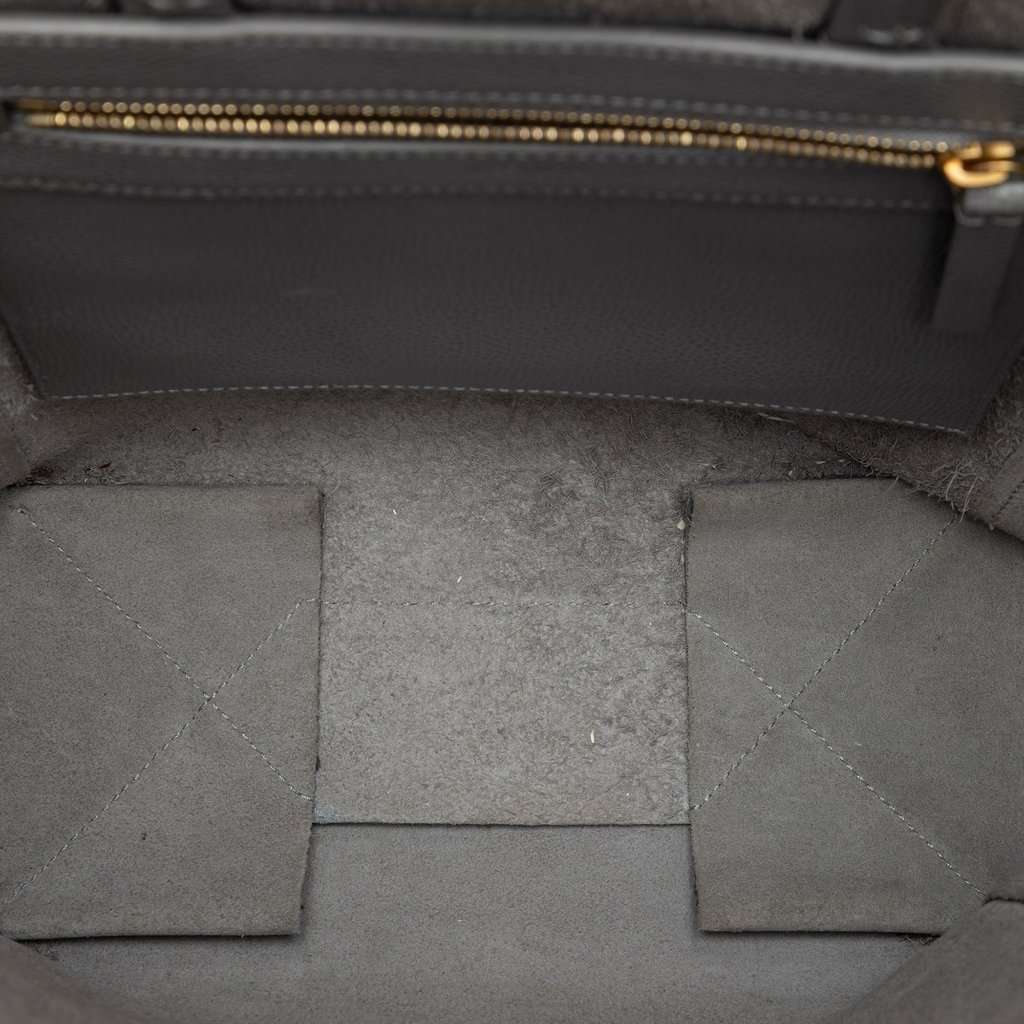 Celine Small Grained Calfskin Vertical Cabas Tote Grey Leather Very good - Model View