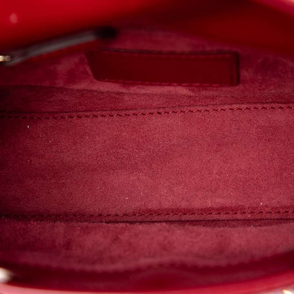 Dior Mini Patent Cannage Lady Dior Red Leather Very good condition - Model View