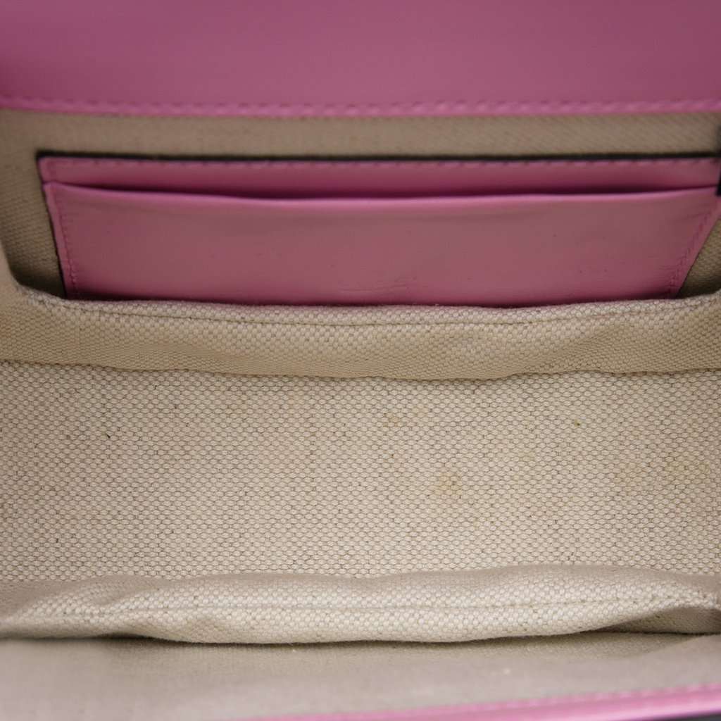 Gucci Mini Calfskin Web 1947 Bamboo Top Handle Bag Pink Leather Very good - Model View