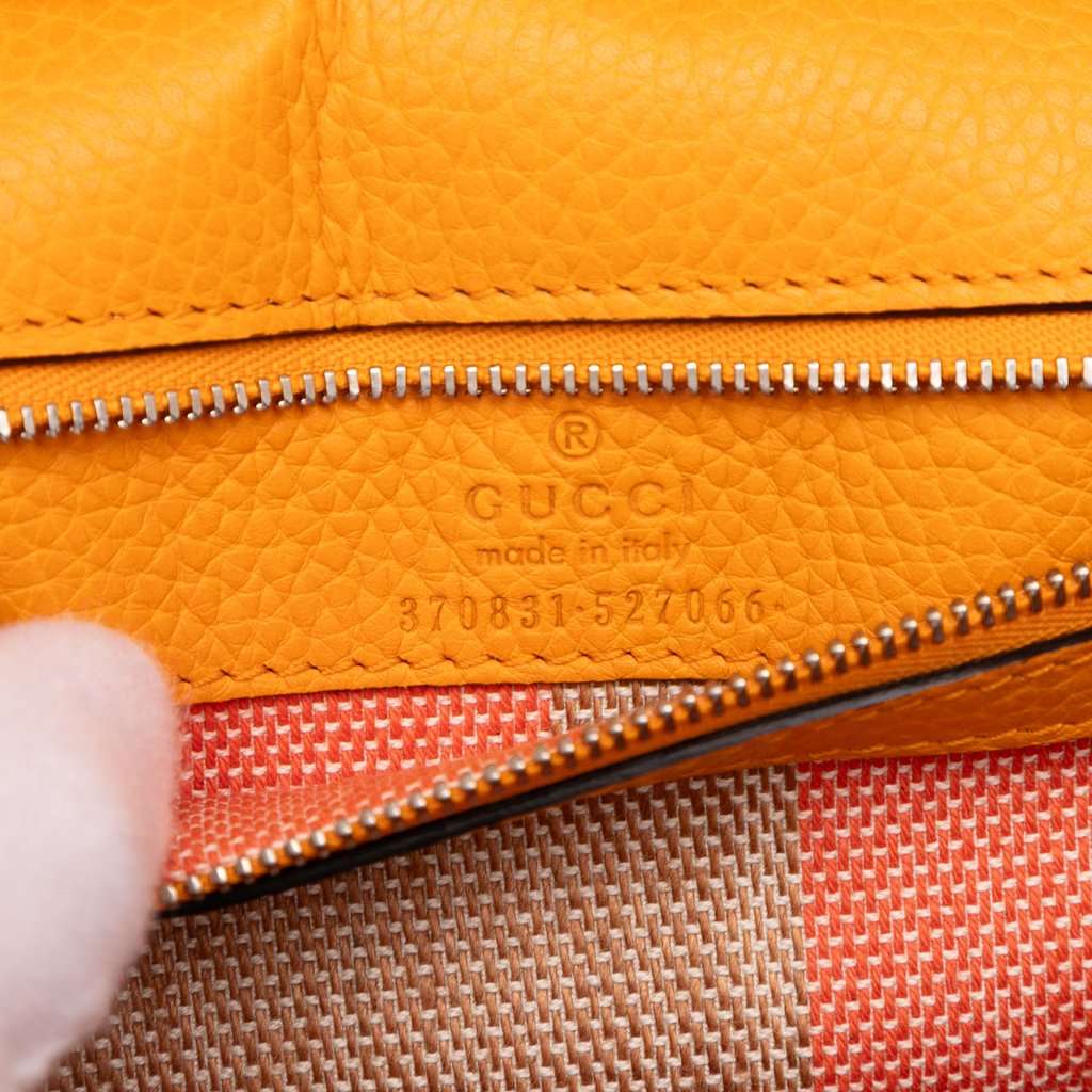 Gucci Small Leather Bamboo Daily Satchel Orange Leather Very good - Box View
