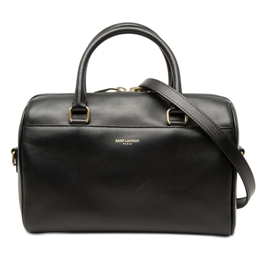 Saint Laurent Baby Leather Classic Duffle Satchel Black Leather Very good - Front View
