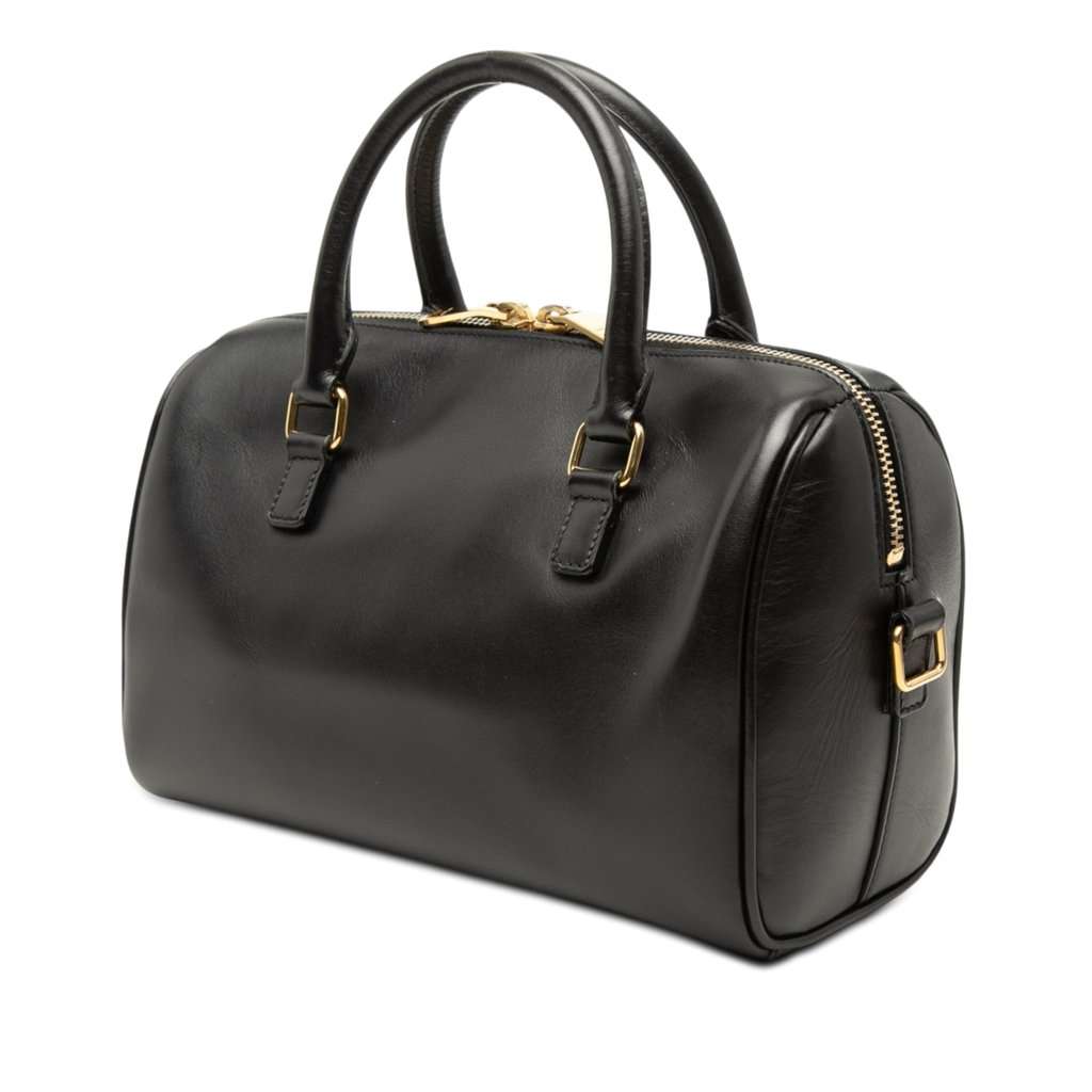 Saint Laurent Baby Leather Classic Duffle Satchel Black Leather Very good - Back View