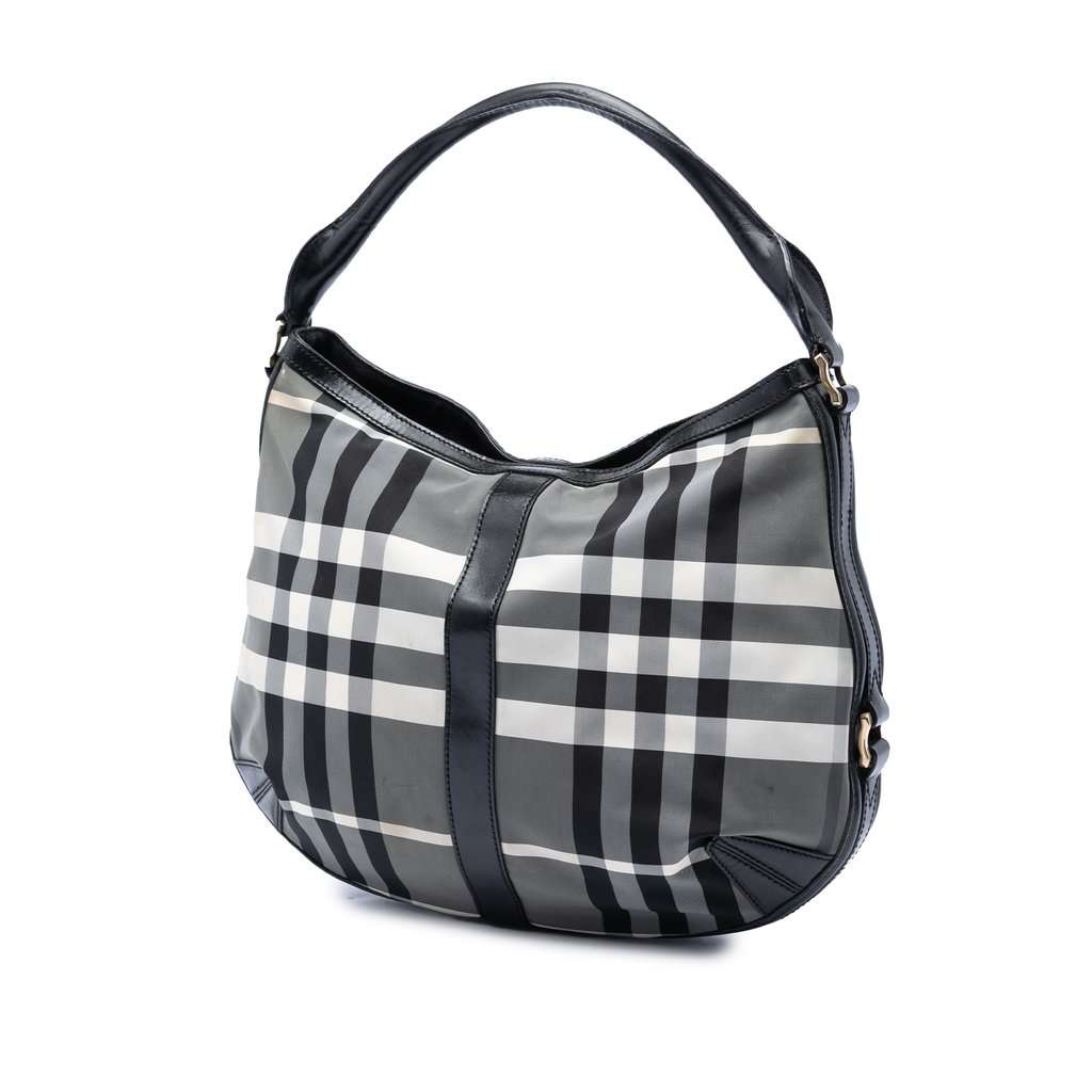 Burberry Check Nylon Grafton Hobo Black Very good condition - Back View