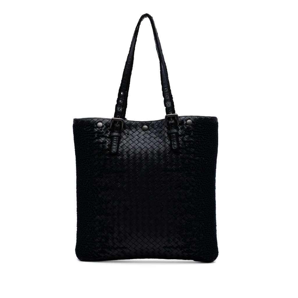 Bottega Veneta Nappa Intrecciato Tuffetage Tote Black Leather Very good condition - Front View