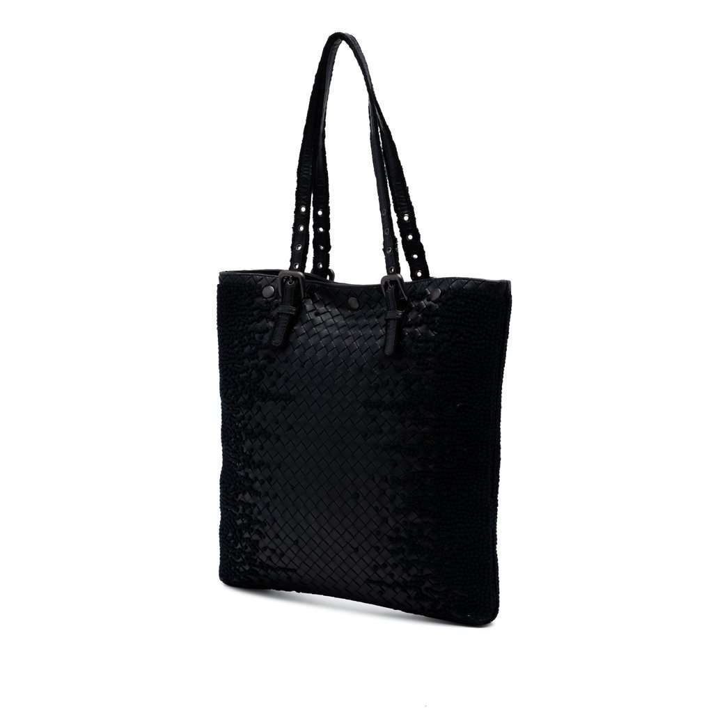 Bottega Veneta Nappa Intrecciato Tuffetage Tote Black Leather Very good condition - Back View