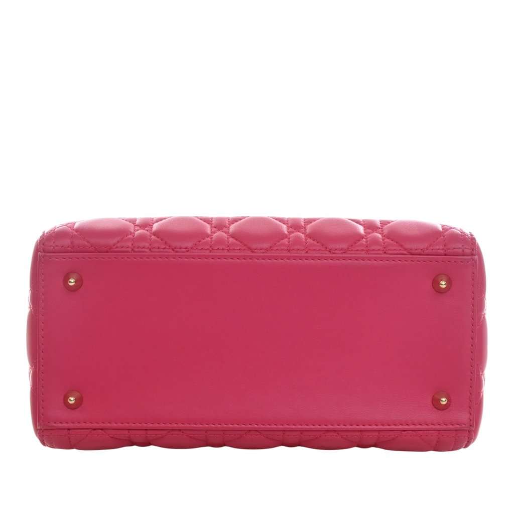 Dior Medium Lambskin Cannage Lady Dior Pink Leather Very good - Box View
