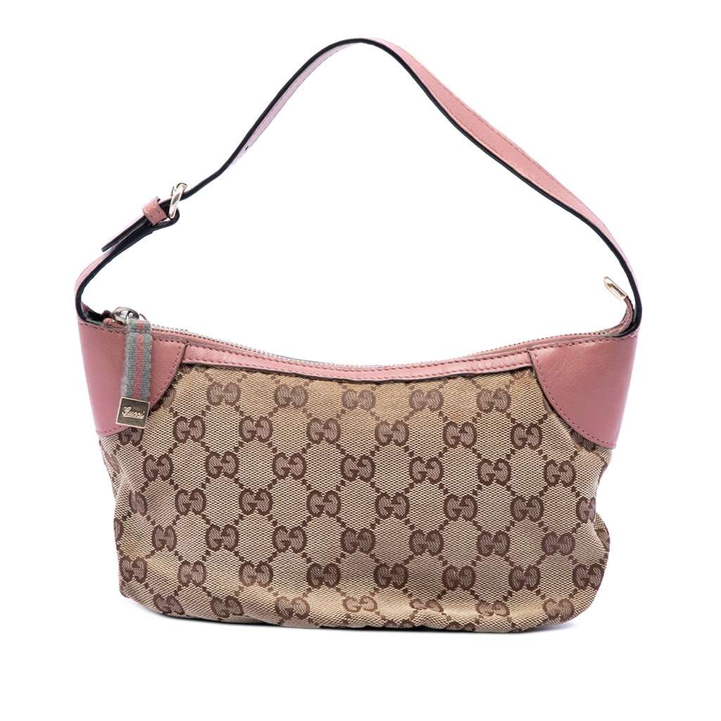 Gucci GG Canvas Web Handbag Beige Very good condition - Front View