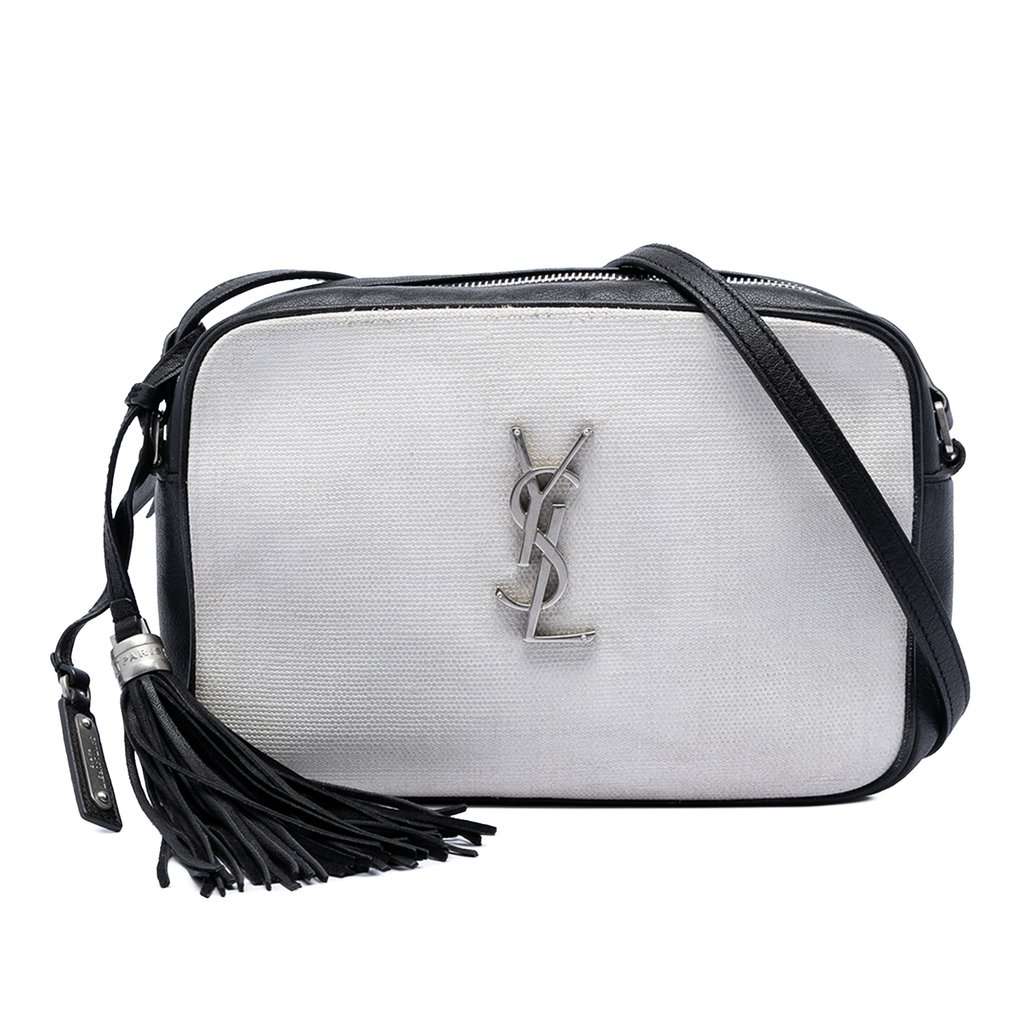 Saint Laurent Canvas Monogram Lou Camera Bag White Very good - Front View