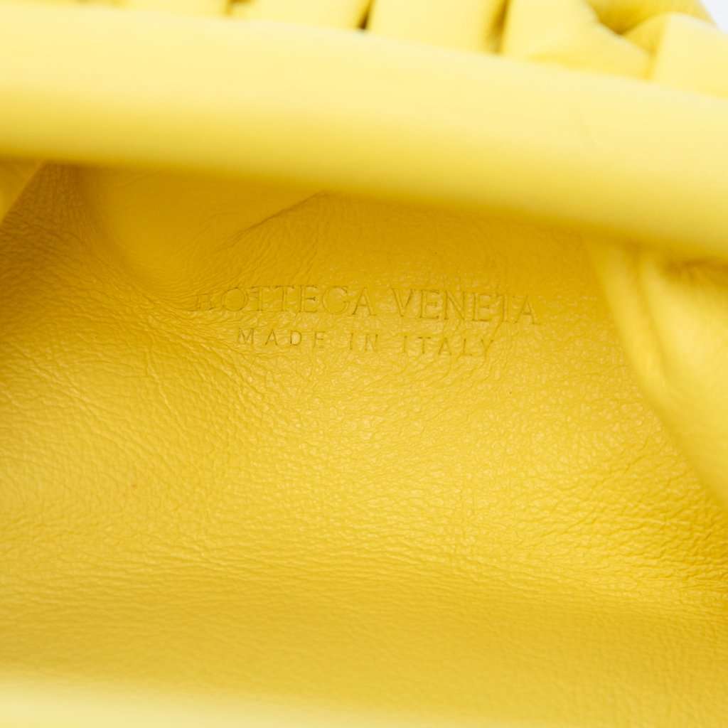 Bottega Veneta Lambskin The Mini Pouch Crossbody Yellow Leather Very good - Box View